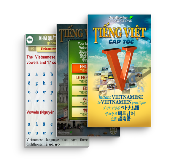 iVietnamese - Learning Vietnamese App - supports 5 languages including English, French, Chinese, Japanese and Korean, basic introduction to Vietnamese's vowels